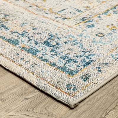 Naples 1221X Ivory/Blue Outdoor Area Rug