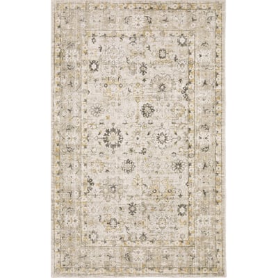Windham WIN02 Beige/Gold Wool Handmade Non-Slip Backing Area Rug