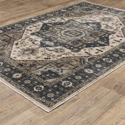 Eliana ELI05 Blue/Brown Area Rug