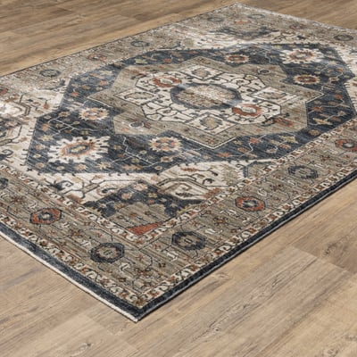 Eliana ELI07 Brown/Blue Area Rug