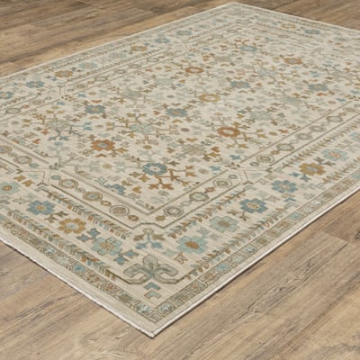 Maeve MAE01 Ivory/Blue Area Rug
