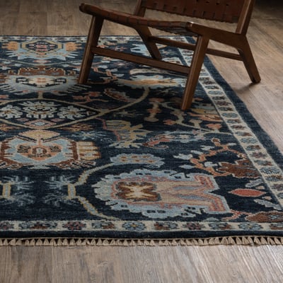 Majorca MAJ02 Blue Wool Hand-Knotted Area Rug