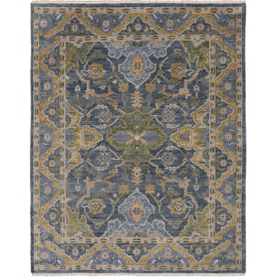 Majorca MAJ03 Blue/Green Wool Hand-Knotted Area Rug