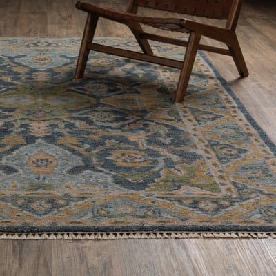 Majorca MAJ03 Blue/Green Wool Hand-Knotted Area Rug