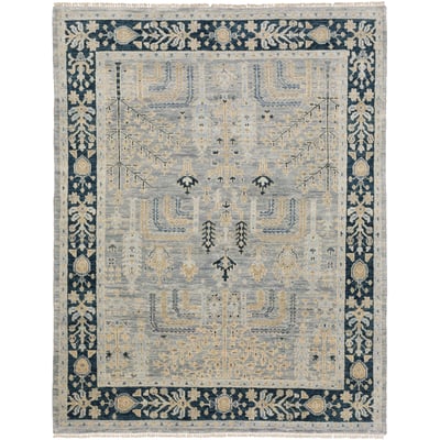 Majorca MAJ04 Grey/Blue Wool Hand-Knotted Area Rug