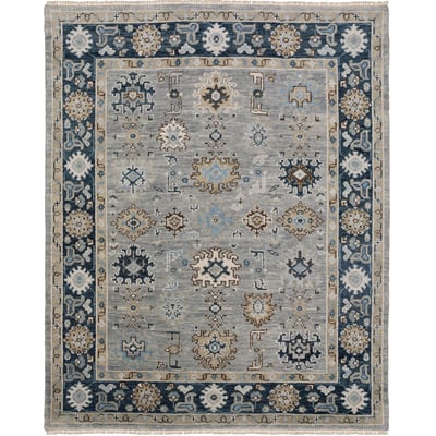 Majorca MAJ05 Grey/Blue Wool Hand-Knotted Area Rug