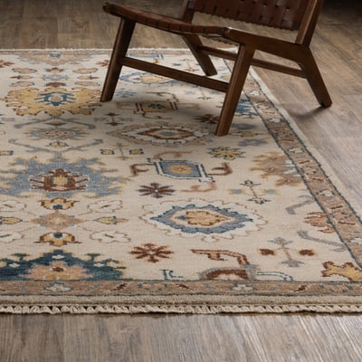Majorca MAJ08 Ivory Wool Hand-Knotted Area Rug
