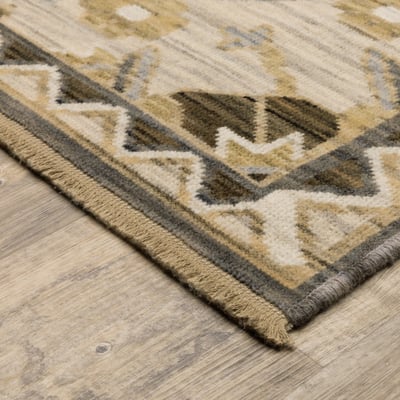 Acacia ACA03 Tan/Grey Wool Area Rug