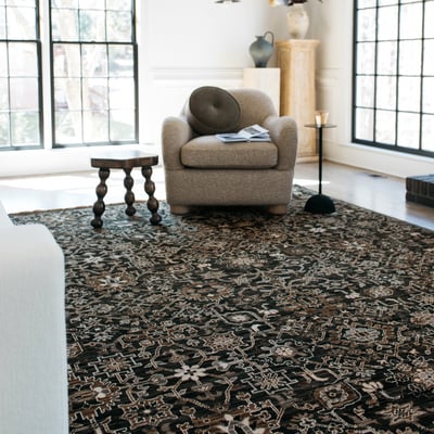 Acacia ACA05 Black/Tan Wool Area Rug