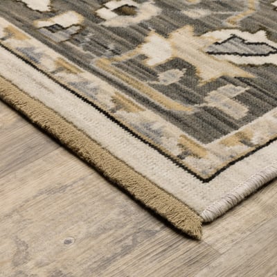Acacia ACA06 Beige/Grey Wool Area Rug