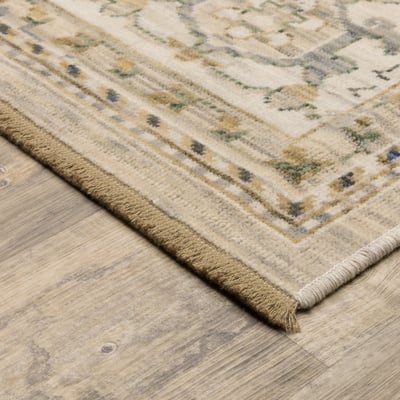 Acacia ACA07 Beige/Grey Wool Area Rug