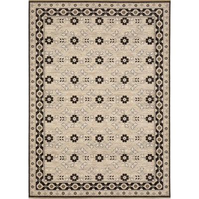Acacia ACA09 Beige/Black Wool Area Rug