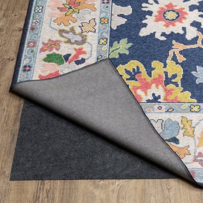 Addison ADD03 Blue Machine-Washable Printed Area Rug