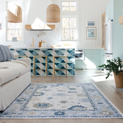 Addison ADD05 Blue/Green Printed Area Rug