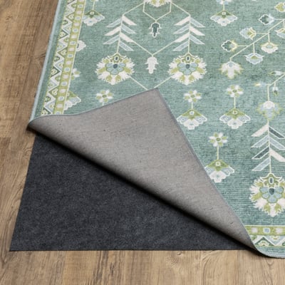Addison ADD08 Teal/Green Machine-Washable Printed Area Rug