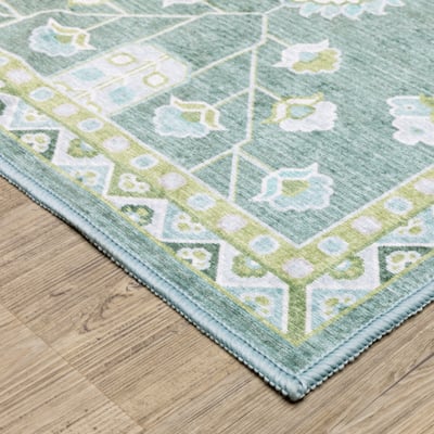 Addison ADD08 Teal/Green Printed Area Rug