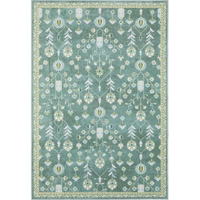 Addison ADD08 Teal/Green Printed Area Rug