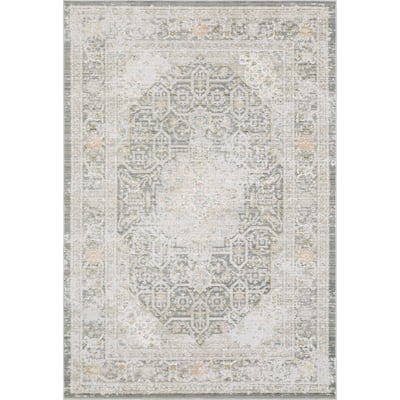 Cavett CAV02 Grey/Orange Area Rug