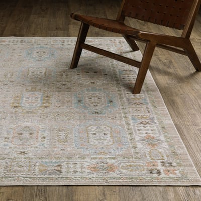 Cavett CAV04 Beige/Blue Area Rug