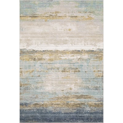 Cavett CAV09 Blue/Beige Area Rug