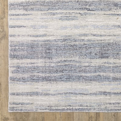 Clarke CLA04 Ivory/Blue Wool Handmade Area Rug