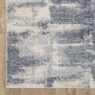 Clarke CLA07 Blue/Ivory Wool Handmade Area Rug