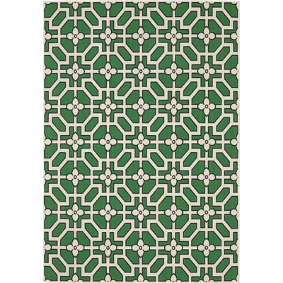 Havana HAV01 Ivory/Green Outdoor Area Rug