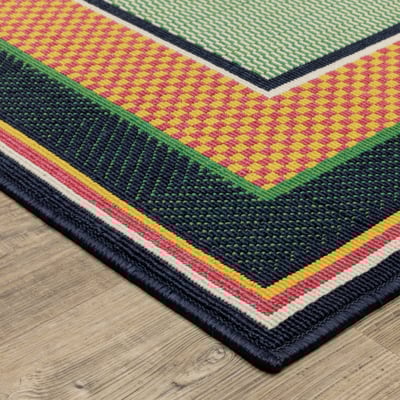 Havana HAV03 Green/Navy Outdoor Area Rug