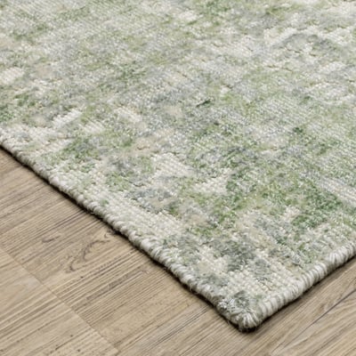 Solstice SLS02 Green/Grey Wool Handmade Area Rug