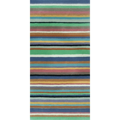 Colori Stripe 10334 Green/Blue/Orange Wool Hand-Tufted Area Rug