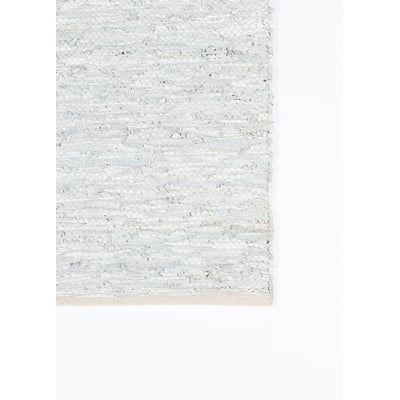 Tezah TEZ-1 Grey Leather/Cotton Handwoven Area Rug