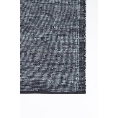Tezah TEZ-2 Blue Leather/Cotton Handwoven Area Rug