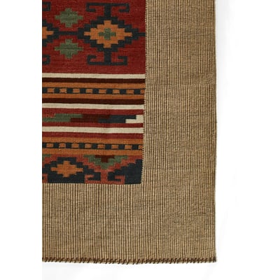 Adobe ADO-2 Tan/Red/Beige Wool/Jute Handwoven Area Rug