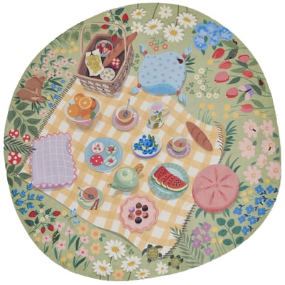Playground PLY-2 Green Machine-Washable Printed Area Rug