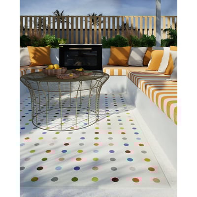 Icon ICN-5 White/Pink/Blue Outdoor Area Rug