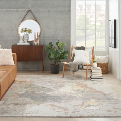 Silk Shadows SHA-20 Silver Wool Hand-Knotted Area Rug