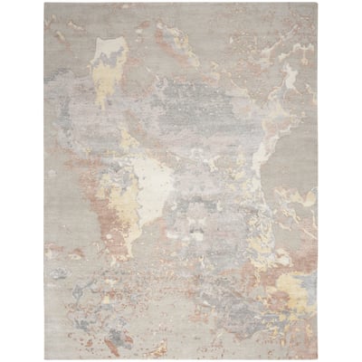 Silk Shadows SHA-20 Silver Wool Hand-Knotted Area Rug