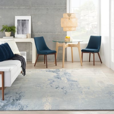 Silk Shadows SHA-21 Blue/Sky Wool Hand-Knotted Area Rug