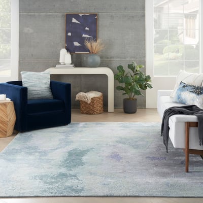 Silk Shadows SHA-22 Blue/Green Wool Hand-Knotted Area Rug
