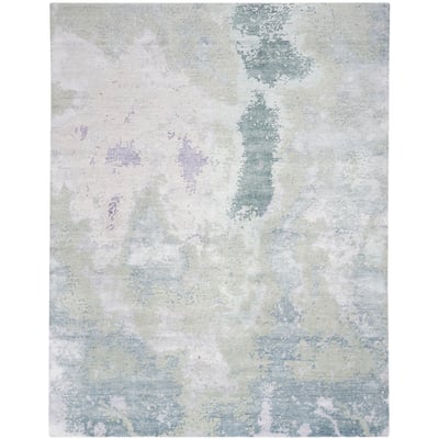Silk Shadows SHA-22 Blue/Green Wool Hand-Knotted Area Rug