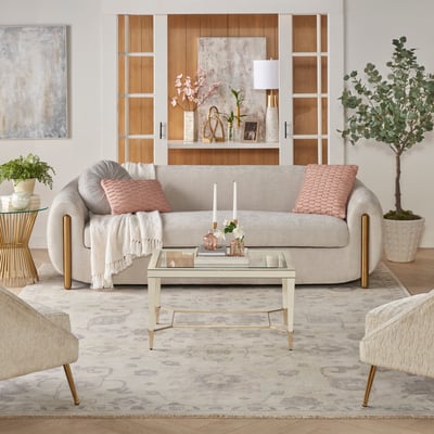 Aldora ALD-14 Ivory/Grey Cotton Hand-Knotted Area Rug