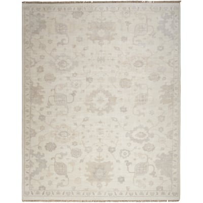 Aldora ALD-14 Ivory/Grey Cotton Hand-Knotted Area Rug