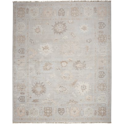 Aldora ALD-15 Silver/Blue Cotton Hand-Knotted Area Rug