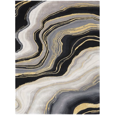 Prismatic PRS-31 Charcoal/Grey/Gold Wool Hand-Tufted Area Rug