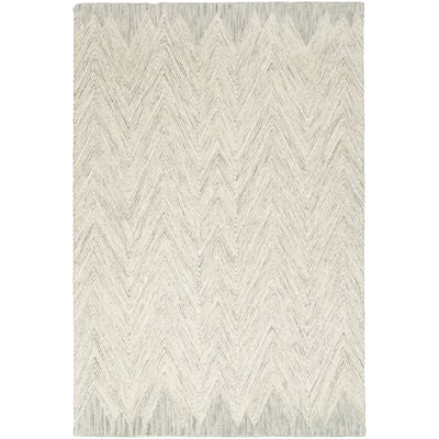 Linked LNK-04 Teal Wool Hand-Tufted Area Rug