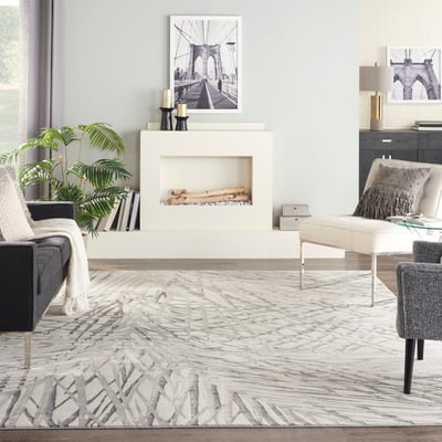 Rustic Textures RUS-17 Ivory/Grey Area Rug