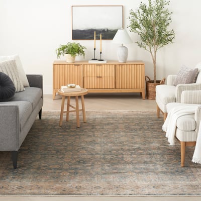 Luxurious LRS-03 Ivory/Blue Area Rug