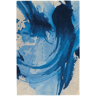 Symmetry SMM-01 Blue/Ivory Hand-Tufted Area Rug