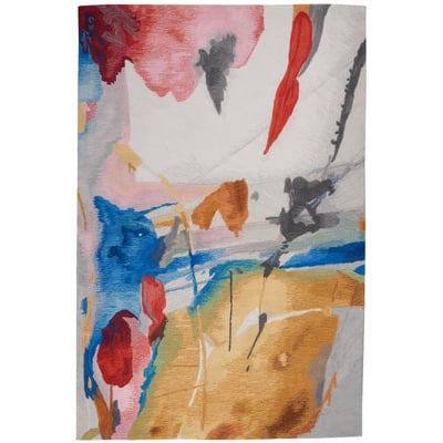 Symmetry SMM-11 White/Gold/Blue Hand-Tufted Area Rug