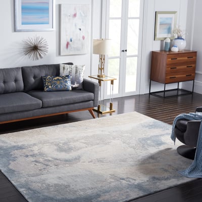 Tribeca TRI-206 Blue/Grey Wool Hand-Knotted Area Rug